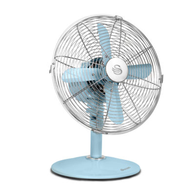 Swan Retro 12  Desk Fan - Blue